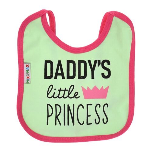 Multi-colors Printed Bib with diaper back Average size 27*19cm (2 Pieces) Girl g - Mix and Max - Colors: Fuchsia, Grey, and Light Blue - Sizes: 0-18 - Image 17