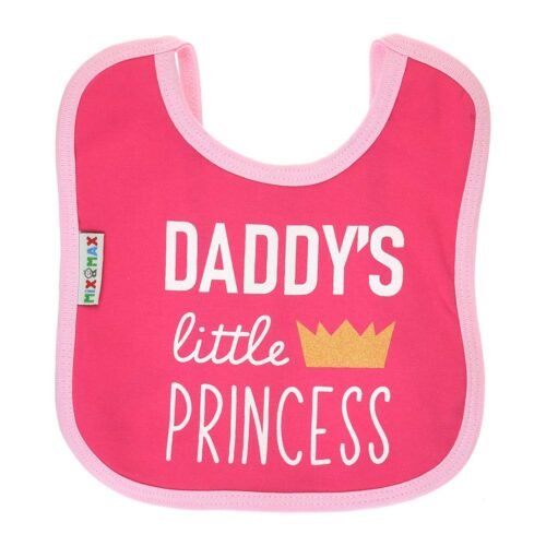 Multi-colors Printed Bib with diaper back Average size 27*19cm (2 Pieces) Girl g - Mix and Max - Colors: Fuchsia, Grey, and Light Blue - Sizes: 0-18 - Image 11