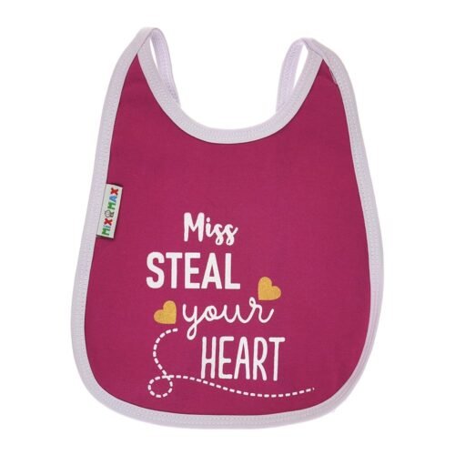 Multi-colors Printed Bib with diaper back Average size 27*19cm (2 Pieces) Girl g - Mix and Max - Colors: Fuchsia, Grey, and Light Blue - Sizes: 0-18 - Image 8