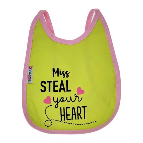 Multi-colors Printed Bib with diaper back Average size 27*19cm (2 Pieces) Girl g - Mix and Max - Colors: Fuchsia, Grey, and Light Blue - Sizes: 0-18 - Image 7