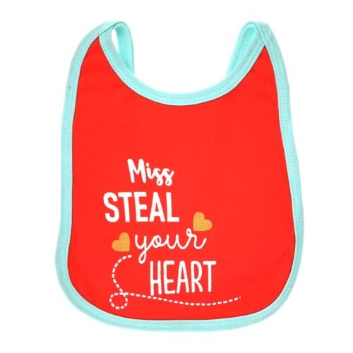 Multi-colors Printed Bib with diaper back Average size 27*19cm (2 Pieces) Girl g - Mix and Max - Colors: Fuchsia, Grey, and Light Blue - Sizes: 0-18 - Image 6