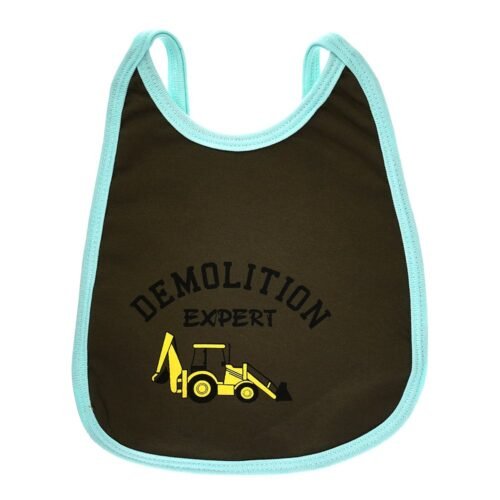 Multi-colors Printed Bib with diaper back size 27*19cm (2 Pieces) Boys b - Mix and Max - Colors: Fuchsia, Grey, and Light Blue - Sizes: 0-18 - Image 32