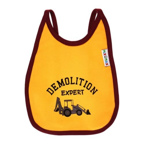 Multi-colors Printed Bib with diaper back size 27*19cm (2 Pieces) Boys b - Mix and Max - Colors: Fuchsia, Grey, and Light Blue - Sizes: 0-18 - Image 31