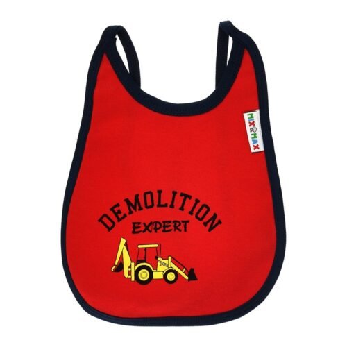 Multi-colors Printed Bib with diaper back size 27*19cm (2 Pieces) Boys b - Mix and Max - Colors: Fuchsia, Grey, and Light Blue - Sizes: 0-18 - Image 30