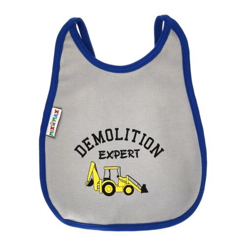 Multi-colors Printed Bib with diaper back size 27*19cm (2 Pieces) Boys b - Mix and Max - Colors: Fuchsia, Grey, and Light Blue - Sizes: 0-18 - Image 27