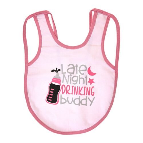 Multi-colors Printed Bib with diaper back size 38*29cm (2 Pieces) Girl g - Mix and Max - Colors: Fuchsia, Grey, and Light Blue - Sizes: 0-18 - Image 16