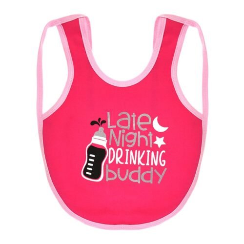 Multi-colors Printed Bib with diaper back size 38*29cm (2 Pieces) Girl g - Mix and Max - Colors: Fuchsia, Grey, and Light Blue - Sizes: 0-18 - Image 15