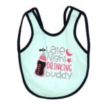 Multi-colors Printed Bib with diaper back size 38*29cm (2 Pieces) Girl g - Mix and Max - Colors: Fuchsia, Grey, and Light Blue - Sizes: 0-18 - Image 14