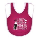 Multi-colors Printed Bib with diaper back size 38*29cm (2 Pieces) Girl g - Mix and Max - Colors: Fuchsia, Grey, and Light Blue - Sizes: 0-18 - Image 13