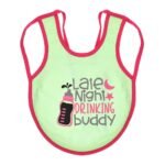 Multi-colors Printed Bib with diaper back size 38*29cm (2 Pieces) Girl g - Mix and Max - Colors: Fuchsia, Grey, and Light Blue - Sizes: 0-18 - Image 12