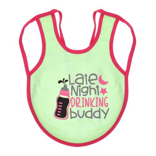 Multi-colors Printed Bib with diaper back size 38*29cm (2 Pieces) Girl g - Mix and Max - Colors: Fuchsia, Grey, and Light Blue - Sizes: 0-18 - Image 12