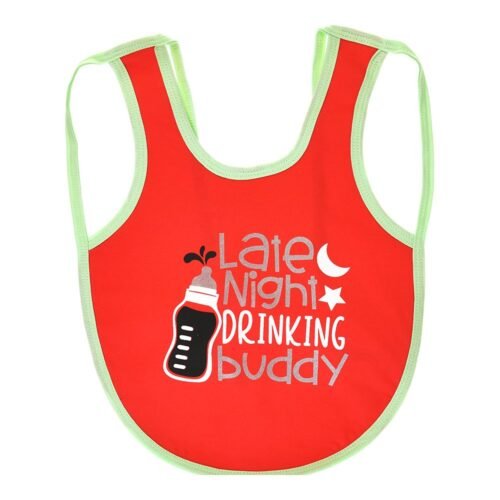 Multi-colors Printed Bib with diaper back size 38*29cm (2 Pieces) Girl g - Mix and Max - Colors: Fuchsia, Grey, and Light Blue - Sizes: 0-18 - Image 11