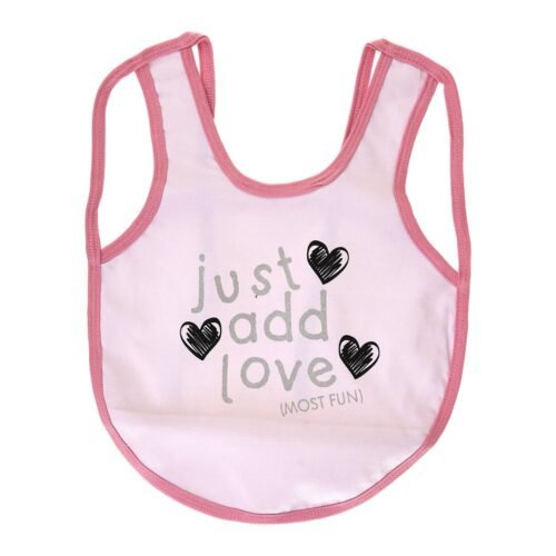 Multi-colors Printed Bib with diaper back size 38*29cm (2 Pieces) Girl g - Mix and Max - Colors: Fuchsia, Grey, and Light Blue - Sizes: 0-18 - Image 9