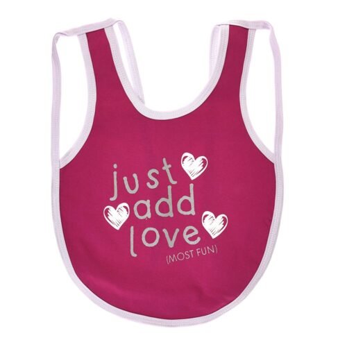 Multi-colors Printed Bib with diaper back size 38*29cm (2 Pieces) Girl g - Mix and Max - Colors: Fuchsia, Grey, and Light Blue - Sizes: 0-18 - Image 6