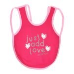 Multi-colors Printed Bib with diaper back size 38*29cm (2 Pieces) Girl g - Mix and Max - Colors: Fuchsia, Grey, and Light Blue - Sizes: 0-18 - Image 4