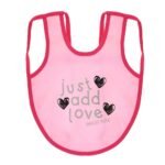 Multi-colors Printed Bib with diaper back size 38*29cm (2 Pieces) Girl g - Mix and Max - Colors: Fuchsia, Grey, and Light Blue - Sizes: 0-18 - Image 3