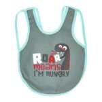 Multi-colors Printed Bib with diaper back size 38*29cm (2 Pieces) Boys b - Mix and Max - Colors: Fuchsia, Grey, and Light Blue - Sizes: 0-18 - Image 2