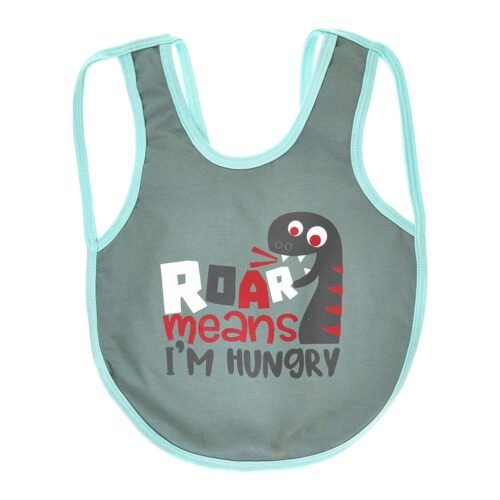 Multi-colors Printed Bib with diaper back size 38*29cm (2 Pieces) Boys b - Mix and Max - Colors: Fuchsia, Grey, and Light Blue - Sizes: 0-18 - Image 2