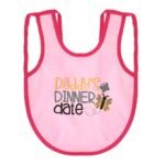 Multi-colors Printed Bib with diaper back size 38*29cm (2 Pieces) Girl g - Mix and Max - Colors: Fuchsia, Grey, and Light Blue - Sizes: 0-18 - Image 17