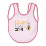 Multi-colors Printed Bib with diaper back size 38*29cm (2 Pieces) Girl g - Mix and Max - Colors: Fuchsia, Grey, and Light Blue - Sizes: 0-18 - Image 19