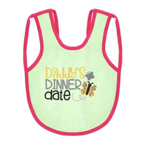 Multi-colors Printed Bib with diaper back size 38*29cm (2 Pieces) Girl g - Mix and Max - Colors: Fuchsia, Grey, and Light Blue - Sizes: 0-18 - Image 23