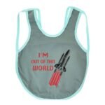 Multi-colors Printed Bib with diaper back size 38*29cm (2 Pieces) Boys b - Mix and Max - Colors: Fuchsia, Grey, and Light Blue - Sizes: 0-18 - Image 5