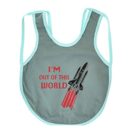 Multi-colors Printed Bib with diaper back size 38*29cm (2 Pieces) Boys b - Mix and Max - Colors: Fuchsia, Grey, and Light Blue - Sizes: 0-18 - Image 5