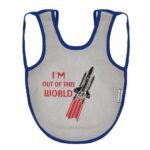 Multi-colors Printed Bib with diaper back size 38*29cm (2 Pieces) Boys b - Mix and Max - Colors: Fuchsia, Grey, and Light Blue - Sizes: 0-18 - Image 6