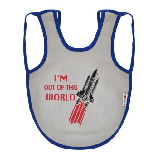 Multi-colors Printed Bib with diaper back size 38*29cm (2 Pieces) Boys b - Mix and Max - Colors: Fuchsia, Grey, and Light Blue - Sizes: 0-18 - Image 6