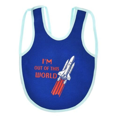 Multi-colors Printed Bib with diaper back size 38*29cm (2 Pieces) Boys b - Mix and Max - Colors: Fuchsia, Grey, and Light Blue - Sizes: 0-18 - Image 11