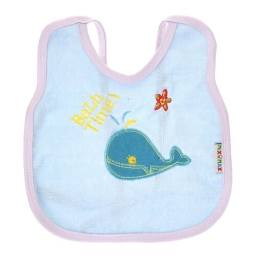 Multi-color Bib with embroidery diaper back size 38*29cm (2 Pieces) - Mix and Max - Colors: Fuchsia, Grey, and Light Blue - Sizes: 0-18 - Image 11