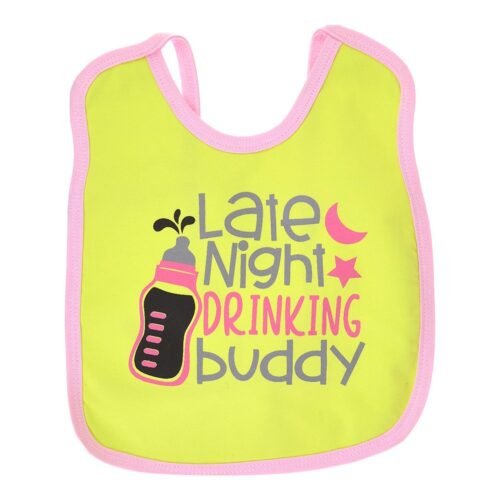 Multi-colors Printed Bib with diaper back size 38*29cm (2 Pieces) Girl g - Mix and Max - Colors: Fuchsia, Grey, and Light Blue - Sizes: 0-18 - Image 64