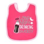 Multi-colors Printed Bib with diaper back size 38*29cm (2 Pieces) Girl g - Mix and Max - Colors: Fuchsia, Grey, and Light Blue - Sizes: 0-18 - Image 58