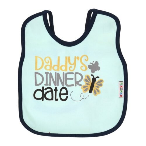 Multi-colors Printed Bib with diaper back size 38*29cm (2 Pieces) Girl g - Mix and Max - Colors: Fuchsia, Grey, and Light Blue - Sizes: 0-18 - Image 57