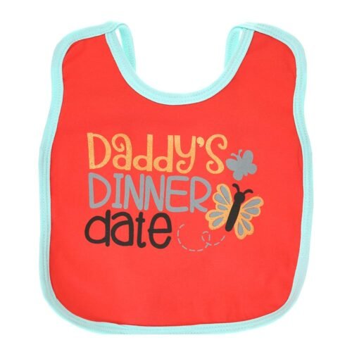 Multi-colors Printed Bib with diaper back size 38*29cm (2 Pieces) Girl g - Mix and Max - Colors: Fuchsia, Grey, and Light Blue - Sizes: 0-18 - Image 56