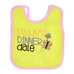 Multi-colors Printed Bib with diaper back size 38*29cm (2 Pieces) Girl g - Mix and Max - Colors: Fuchsia, Grey, and Light Blue - Sizes: 0-18 - Image 51