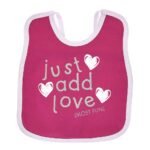 Multi-colors Printed Bib with diaper back size 38*29cm (2 Pieces) Girl g - Mix and Max - Colors: Fuchsia, Grey, and Light Blue - Sizes: 0-18