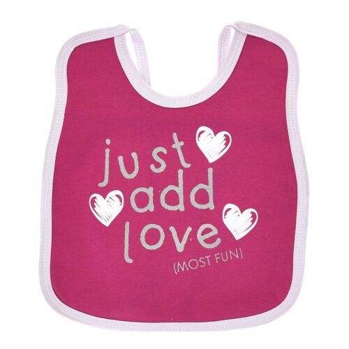 Multi-colors Printed Bib with diaper back size 38*29cm (2 Pieces) Girl g - Mix and Max - Colors: Fuchsia, Grey, and Light Blue - Sizes: 0-18 - Image 47