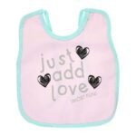 Multi-colors Printed Bib with diaper back size 38*29cm (2 Pieces) Girl g - Mix and Max - Colors: Fuchsia, Grey, and Light Blue - Sizes: 0-18 - Image 46