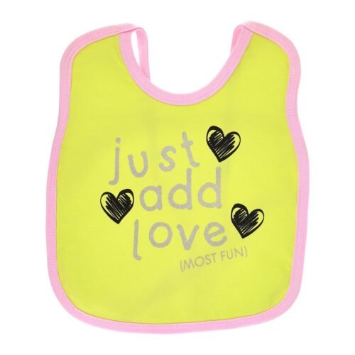 Multi-colors Printed Bib with diaper back size 38*29cm (2 Pieces) Girl g - Mix and Max - Colors: Fuchsia, Grey, and Light Blue - Sizes: 0-18 - Image 44