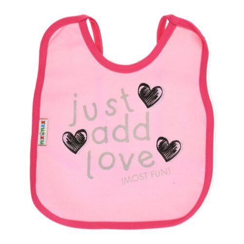 Multi-colors Printed Bib with diaper back size 38*29cm (2 Pieces) Girl g - Mix and Max - Colors: Fuchsia, Grey, and Light Blue - Sizes: 0-18 - Image 43