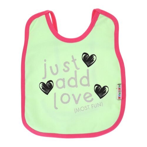 Multi-colors Printed Bib with diaper back size 38*29cm (2 Pieces) Girl g - Mix and Max - Colors: Fuchsia, Grey, and Light Blue - Sizes: 0-18 - Image 42