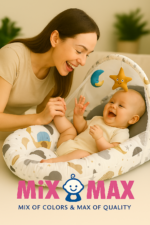 Baby Nest Bed for Newborns Portable Baby Lounger and Sleep Pod White Grey Mix and Max - Image 2