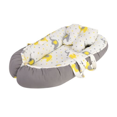 Baby Nest Bed for Newborns Portable Baby Lounger and Sleep Pod White Grey Mix and Max - Image 6