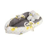 Baby Nest Bed for Newborns Portable Baby Lounger and Sleep Pod White Grey Mix and Max - Image 4