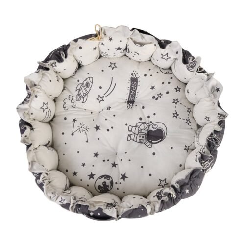 Baby Nest with Soft Toys and Mosquito Net – Comfortable Infant Sleeping Bed white grey color Mix and Max - Image 11