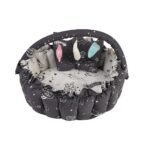 Baby Nest with Soft Toys and Mosquito Net – Comfortable Infant Sleeping Bed white grey color Mix and Max - Image 2