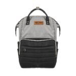 Premium Mum Diaper Backpack Bag – Stylish Multi-Pocket Baby Travel Bag - Mix and Max - Grey and Black1