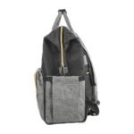 Premium Elegant Mum Large Diaper Backpack bag waterproof multifunction SET 4 in 1 - Mix and Max - Grey and Black - Image 5