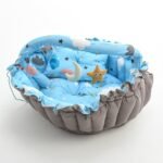 Baby Nest with Soft Toys and Mosquito Net – Comfortable Infant Sleeping Bed Light blue color Mix and Max - Image 7
